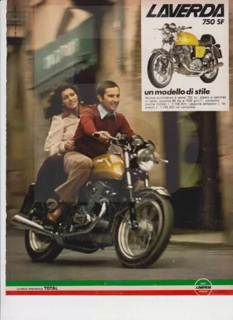 advertising Pubblicità-MOTO LAVERDA 750 SF 1975-MAXIMOTO MOTOITALIANE  EPOCA