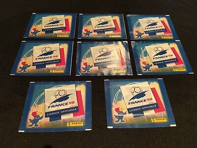 8 Pochettes Panini WC FRANCE 98 VERSION DANONE 8 packets mint condition sealed