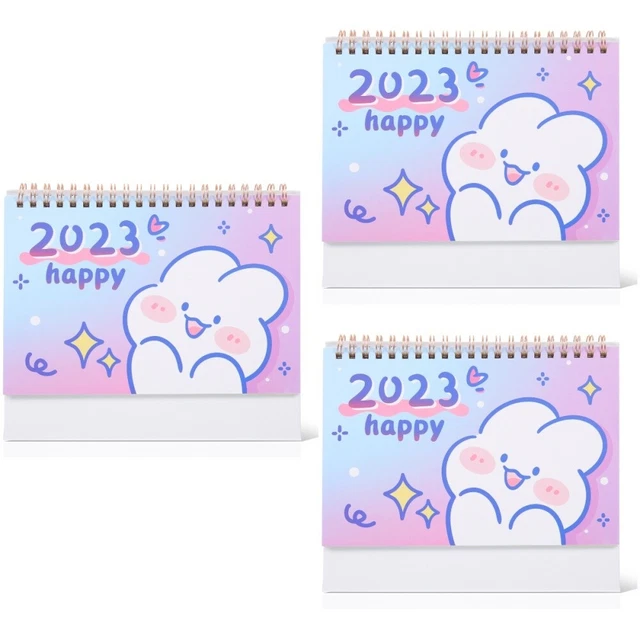 3 PCS Calendrier De Bureau 2023 Des Horaires Quotidiens Miniature Décor Table
