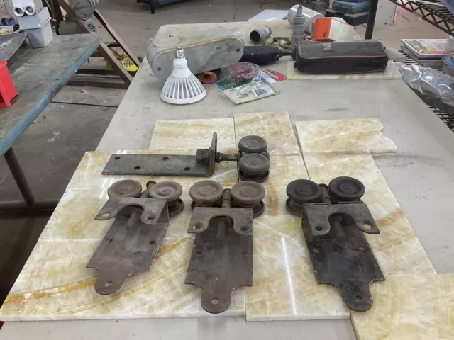 Vintage Barn Door Rollers, Rolling Door Hardware, Architectural Lot Of 4 All Of 5