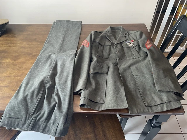 NAMED 1942 DATED WWII USMC Marine Alpha Jacket 3M, And Trousers 2M £111 ...