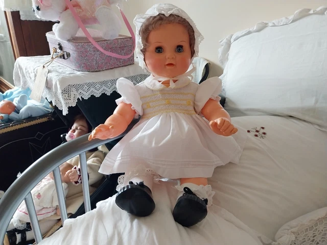 Large Vintage Pram Doll 24” Made in England like  Playpal  Bonnie.