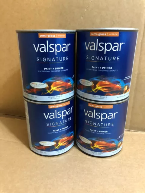 Valspar Signature 105131 Base C Paint/Primer Semi-Gloss INTERIOR 4x 857 mL/CAN