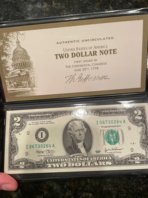 Set of Ten $2 Two Dollar Uncirculated Notes - US Monetary Exchange Authentic