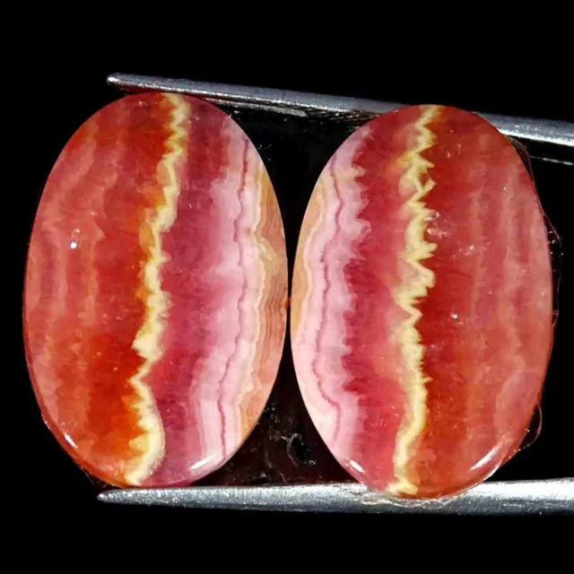 28.40 Cts Rhodochrosite Loose Gemstone Oval Cabochon Pair Natural 14x21x4mm