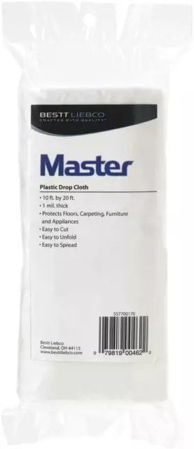 10' X 20' Clear 1 Mil Plastic Drop Cloth