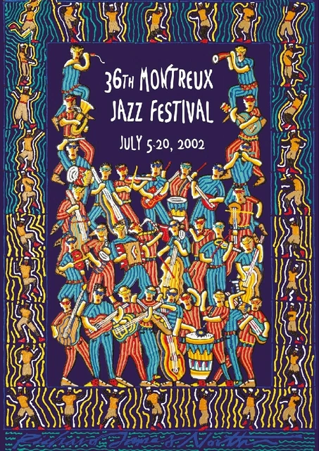 Poster vintage abstrait musique et groupe de jazz