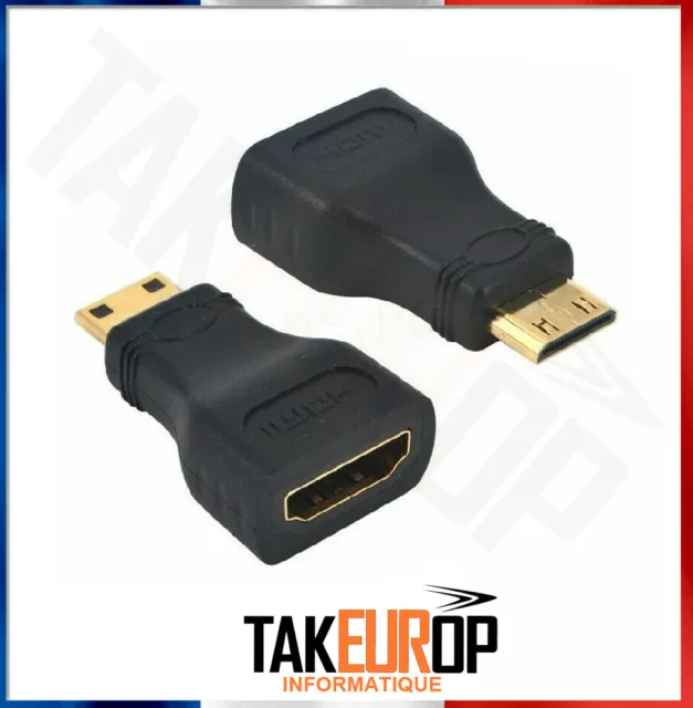 Adaptateur Mini HDMI male vers HDMI femelle convertisseur vidéo 1080p