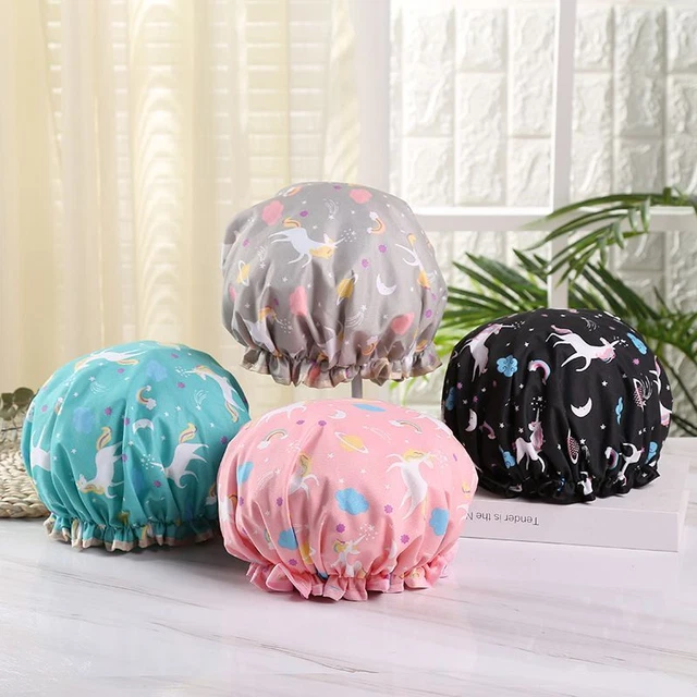 Double Shower Cap Women's Waterproof Bath Head Cover PVC Household Adult Bath