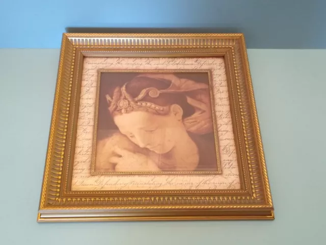 SERENE GRACE By Sid Dickens Renaissance Print In A Deep Gold Frame