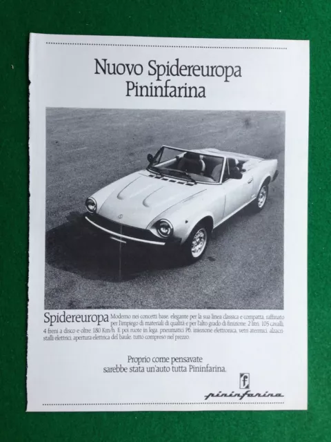 (Q43) Pubblicità Advertising Clipping 28x21 cm SPIDEREUROPA PININFARINA AUTO CAR