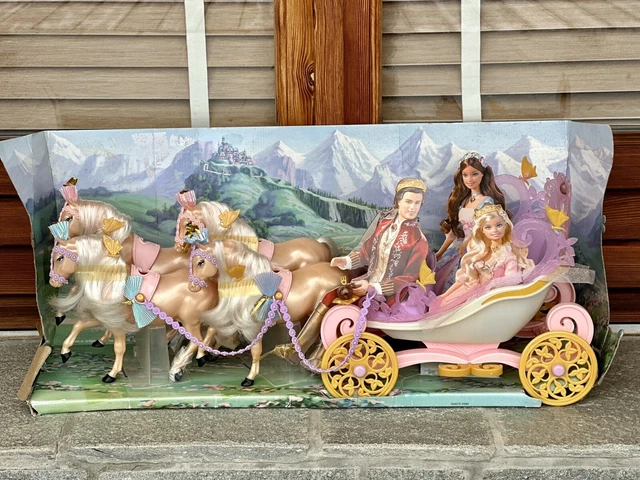 Barbie Princess And The Pauper Royal Kingdom Carriage 4 Horses Like New RARE