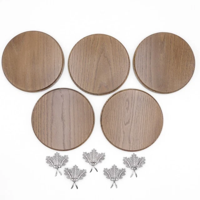 5x Placa de Jabalí Tablero Keiler Redondo Braun Af 17cm 5 Hoja Roble Portada 4
