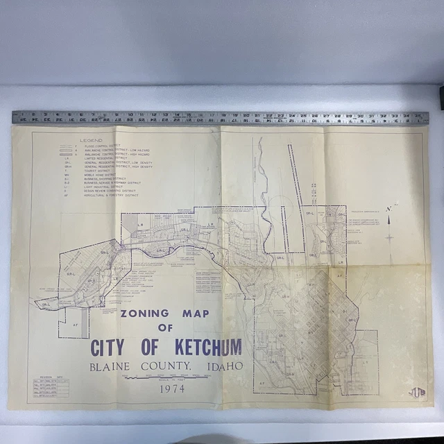 1974 ZONING MAP Of Ketchum Blaine County OldPaperMaps £23.98 PicClick UK