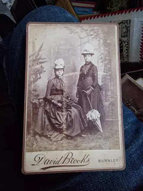 Pretty Ladies With Parasols Staged Outdoor Cabinet Photo By D. Brooks Of Burnley