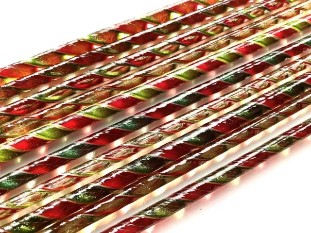 Twisted Cane Weihnachtsauswahl, Bullseye Glas 90coe, für Glasfusion