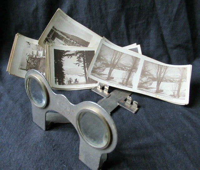 Ancien Stéréoscope Vintage Bois Et Métal Fonctionnement Ok Collection