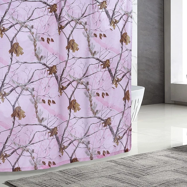Realtree All Purpose Printed Shower Curtain ''72x72'' Inches Pink 1 Piece