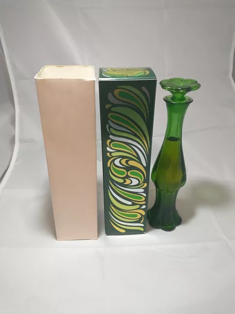 VTG 1970’s Avon EMERALD BUD VASE Topaze Cologne 3 Oz NOS W/ Box