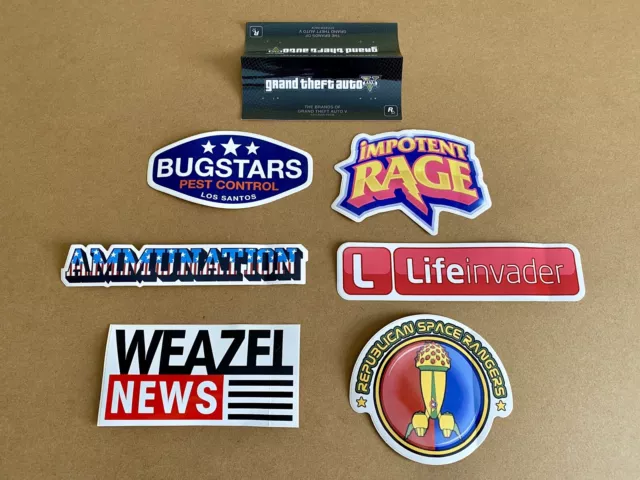 GTA V 5 Grand Theft Auto Promo Sticker Set “The Brands of GTA V” Rare