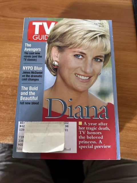VINTAGE TV GUIDE August 1998 Remembering Princess Diana A Year After ...