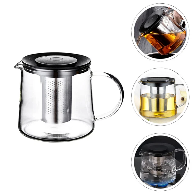 Tetera de vidrio práctica tetera transparente para hacer té con