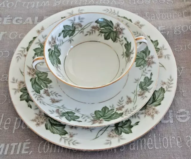 Trio  Vintage Noritake  China Daphne  5312  Soup Coupe   Bowl Saucer Underplate