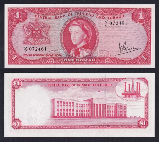 Banknote Trinidad and Tobago 1 Dollar 1964 P 26c Fds / UNC A-10