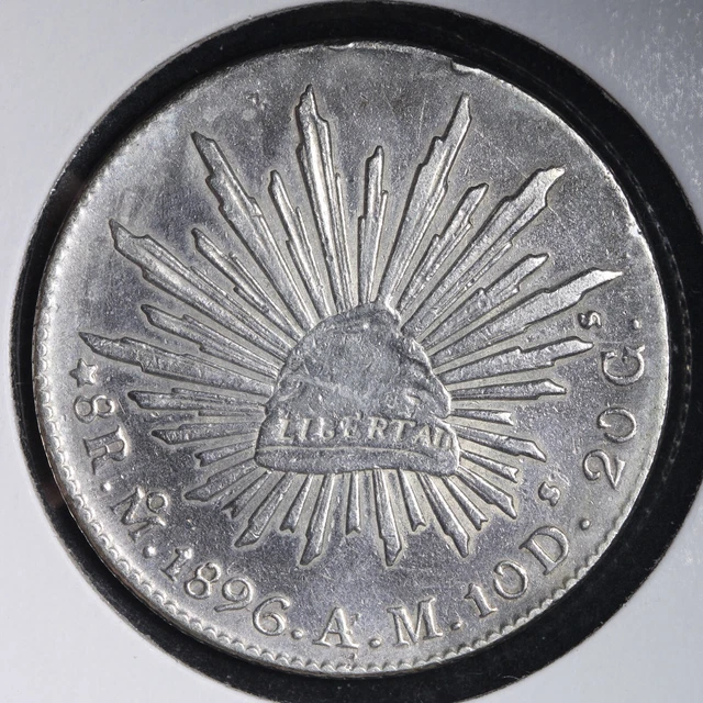 1896 MO AM Republic of Mexico Silver 8 Reales XF+ 783