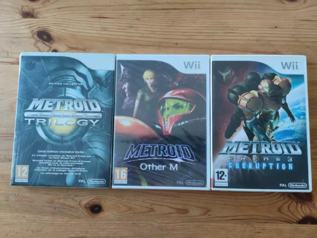 Lot De Trois jeux Metroid : Prime Trilogy, Prime 3 Et Other M Pour Nintendo Wii.