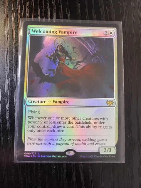 MTG 046/277 "Welcoming Vampire" [CRIMSON VOW] Rare FOIL Creature Card New NM+