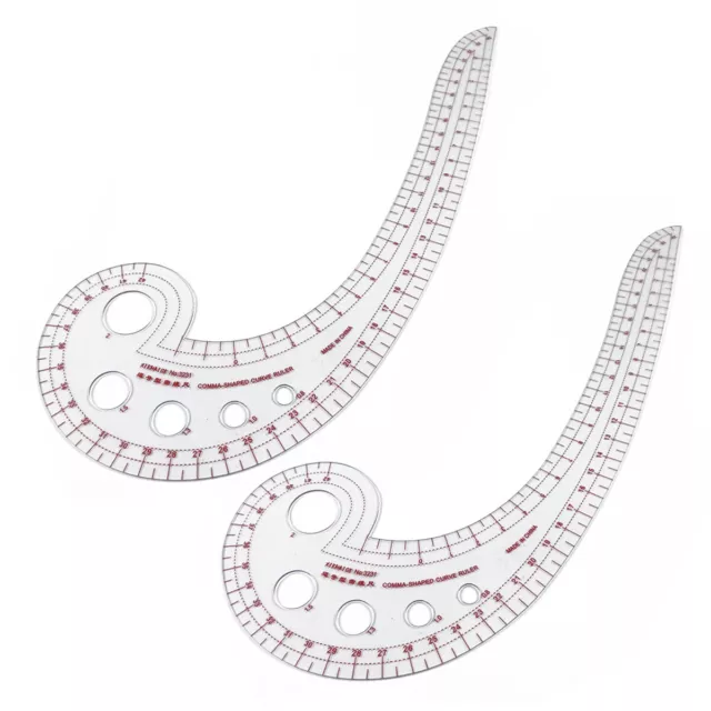 2PCS/Set Comma-Shaped Curve Ruler, DIY Sewing Ruler, French Curve Ruler