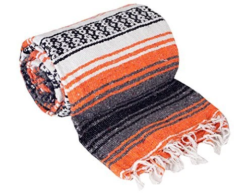 Authentic Mexican Yoga Falsa Blanket (Orange)