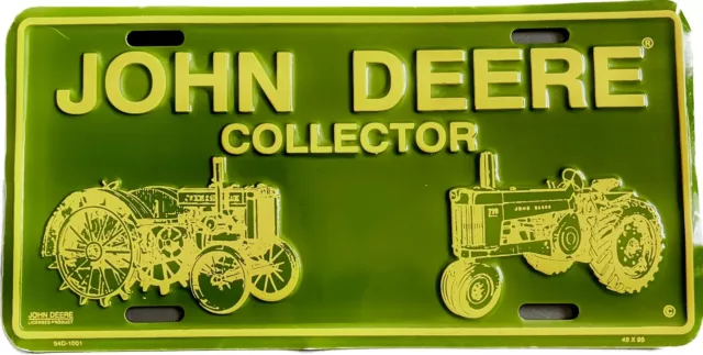 JOHN DEERE COLLECTOR Tag License Plate Green Yellow Tractor Truck Ranch Farm
