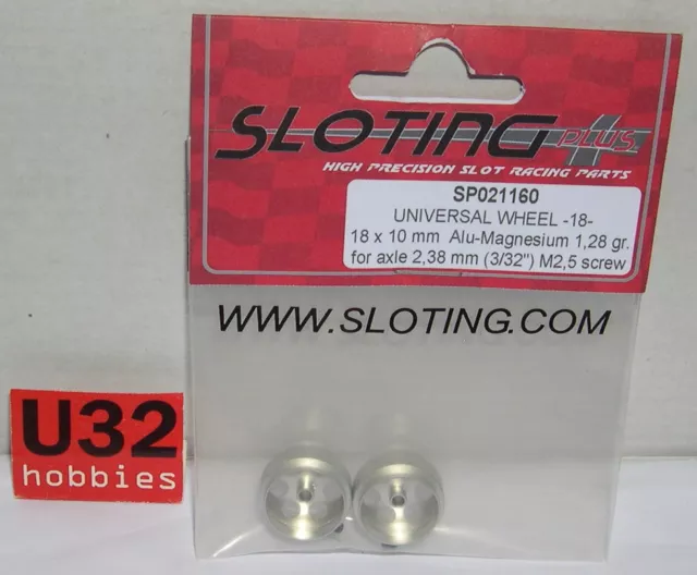 Sloting plus SP021160 Rim Universal 18x10mm (x2) Alu-Magn. 1.28gr. Axis 2.38