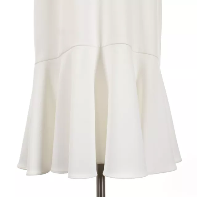 Shoshanna NWD Short Sleeve Midi Dress w/ Pleated Bottom Size 6 in White 3