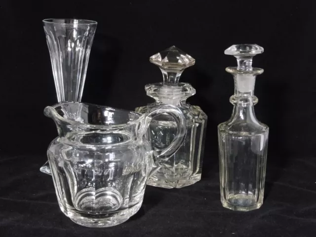 Konvolut edler Teile, Kristall, Pressglas, Flakons, Sektglas, Kännchen, um 1900