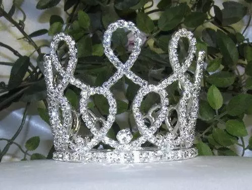 Mini Clear Austrian Rhinestone Crystal Full Hair Crown Tiara Party Bridal M1369