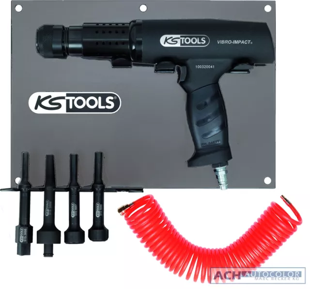 KS Tools Meißelhammer Aire Comprimido Vibro-Power 6tlg. Kit Incl. Soporte