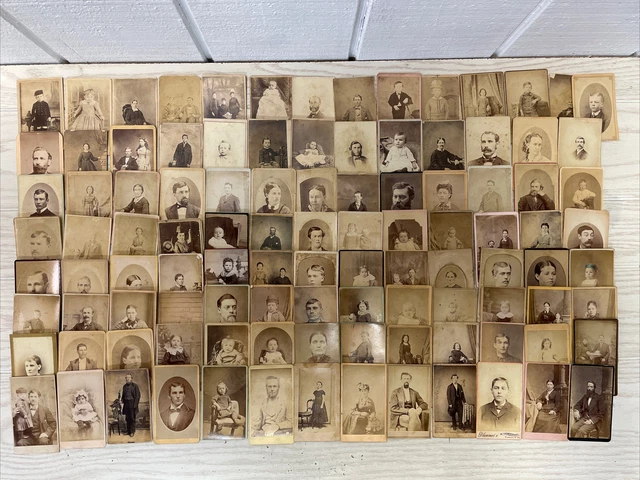 Large Lot 105 Victorian Era Original CDV Carte de Visite Portrait Photographs
