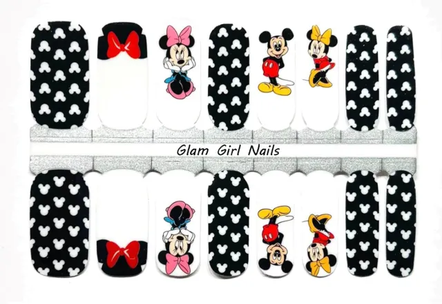 Mickey Mouse and Minnie Disney Nail Polish Strips / Nail Wraps / Nail Stickers