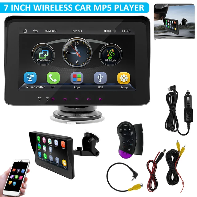 PORTABLE CAR RADIO Wireless Apple Carplay Android Auto 7 Inch Touch