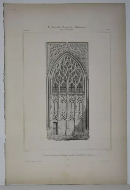 Lithographie Extrémité intérieur du transept méridional de l'église St Quentin