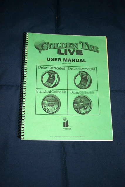  Incredible Technologies Golden Tee LIVE video arcade machine manual (#MAN_158)