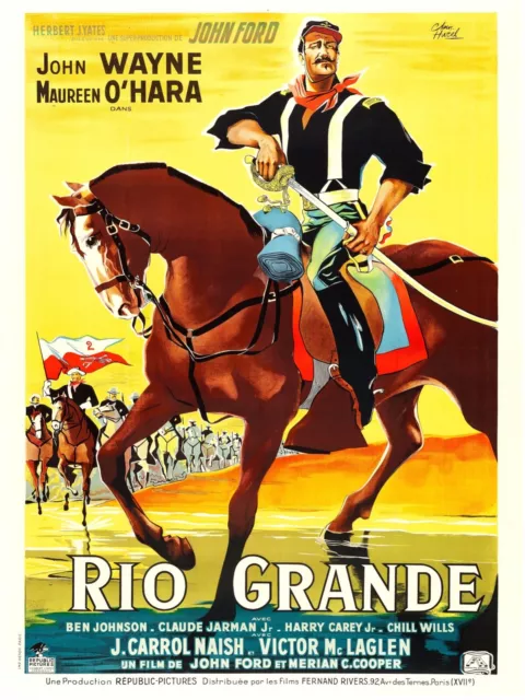 RIO GRANDE, JOHN WAYNE,  Repro affiche cinéma  (60X80CM), HQ