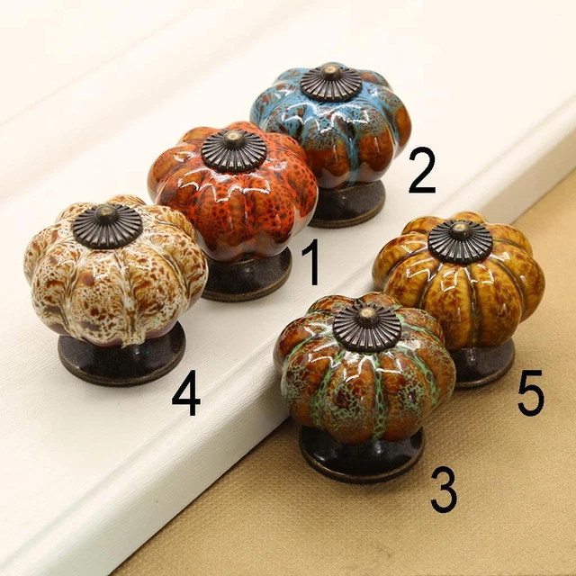 Round Pumpkin Cabinet Handle Pull Knobs Drawer Wardrobe Cupboard Closet Knob