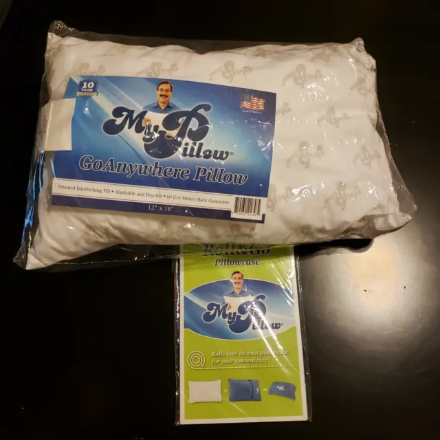 2 New In Plastic My Pillow Go Anywhere Pillows12" X 18" New Pillowcases Included