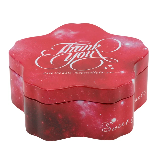 Caja de bombones de chapa blanca para boda caja de regalo de metal fruta