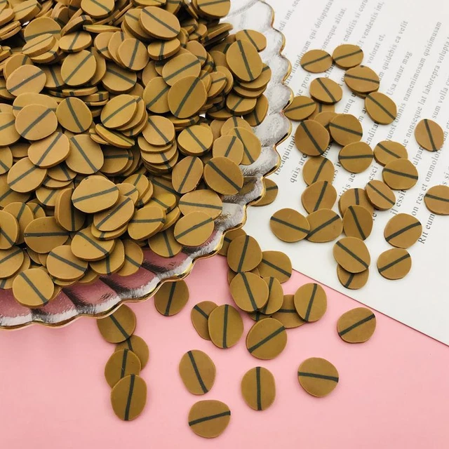 Juego de 50 g/lote de rebanadas de grano de café en miniatura arcilla de polímero para hacer artesanías