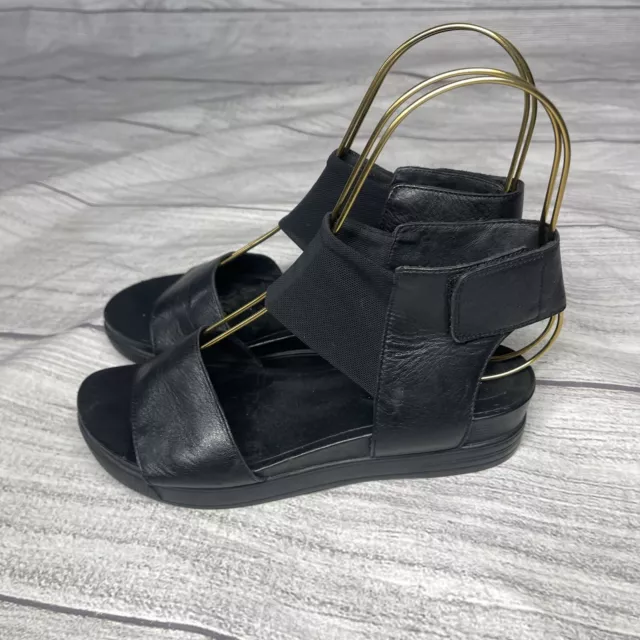 Eileen Fisher Women’s 6.5 Sport Spree Black Leather Sandals 3